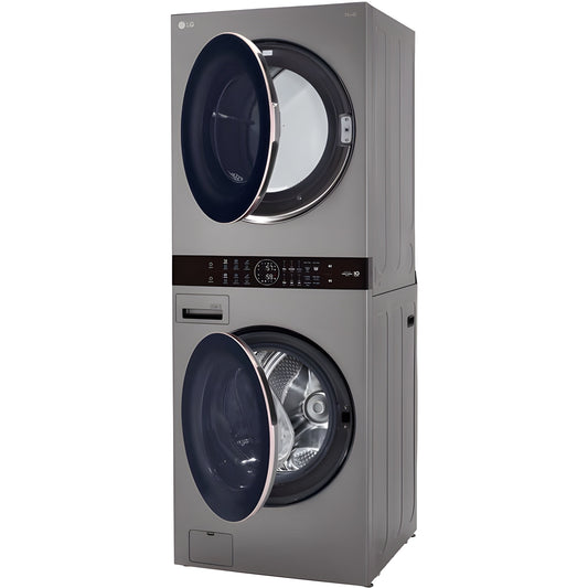 LG WashTower Single Front Load Unit with Center Control, 4.5-Cu. Ft. Washer and 7.4-Cu. Ft. Electric Dryer in Graphite (WKE100HVA)