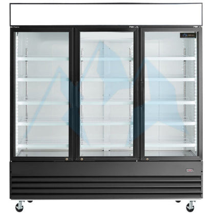 Chef AAA Commercial 78" 3 Glass Door Refrigerator 69.43 cu.ft. - TSM69R