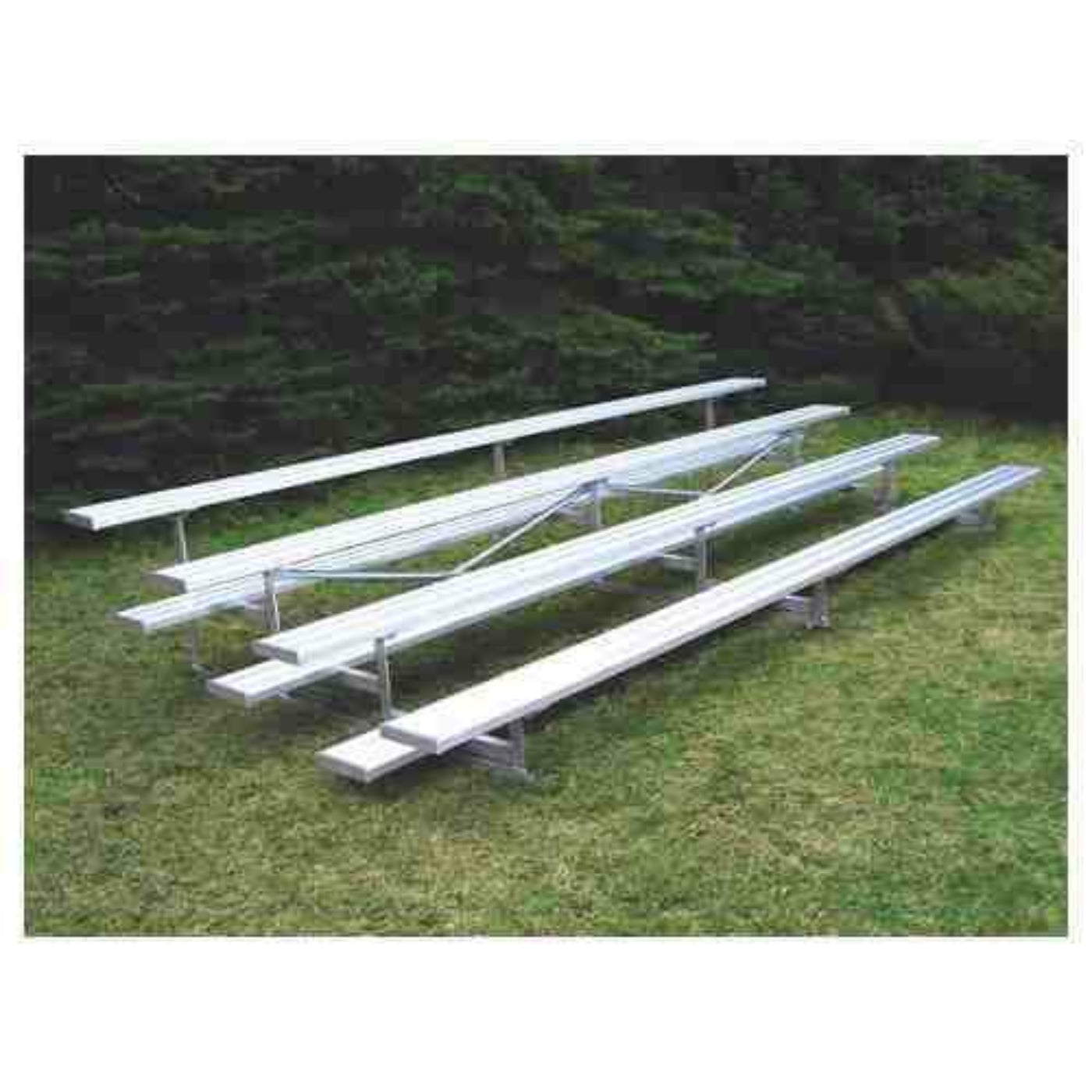 Bleachers 4 Row Powder Coated Low Rise Aluminum Bleachers - 40-42-BLCH-4ALPC