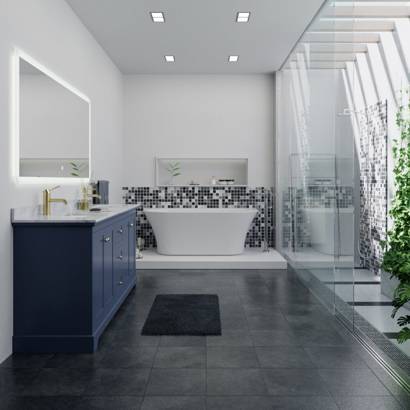 Arpella - Puralite 70 in. x 36 in. LED Wall Mounted Backlit Vanity Mirror  with Memory Dimmer - BLM7036