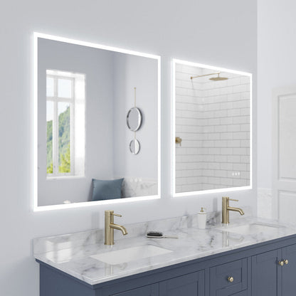 Arpella - Lucent 34 in. x 36 in. Wall Mounted LED Vanity Mirror with Color Changer, Memory Dimmer and Defogger - LEDCM3436