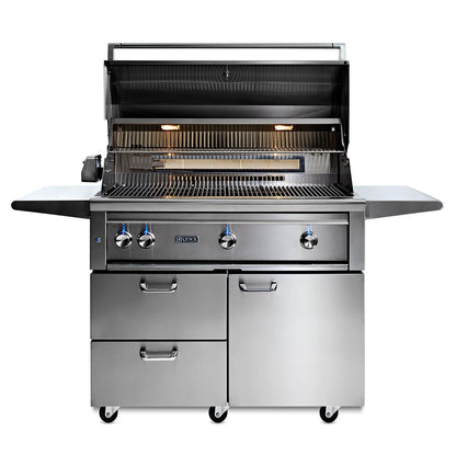 Lynx 42-Inch Professional Gas Grill On Cart with 2 Ceramic & 1 Trident Infrared Burners - L42TRF-LP/NG