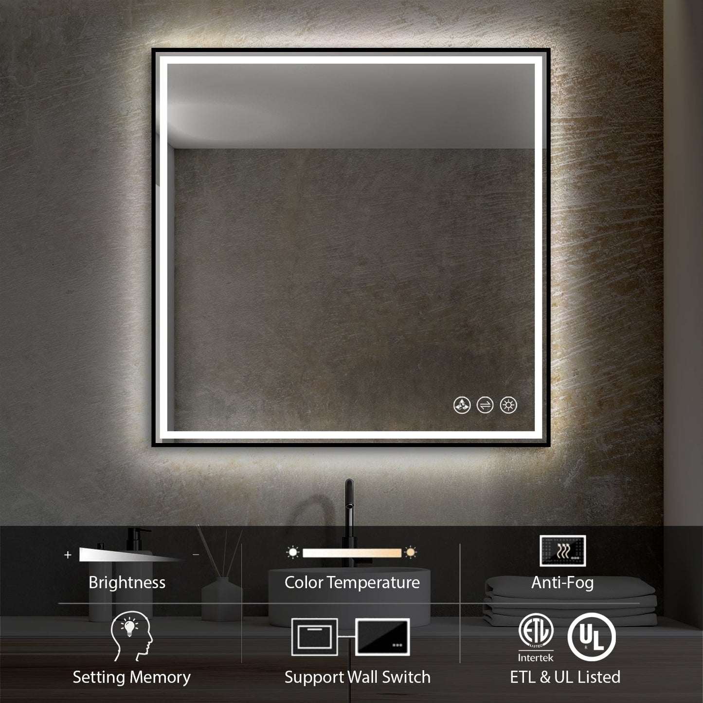 Blossom Stellar 36 Inch LED Mirror - LED M4 3636 MB