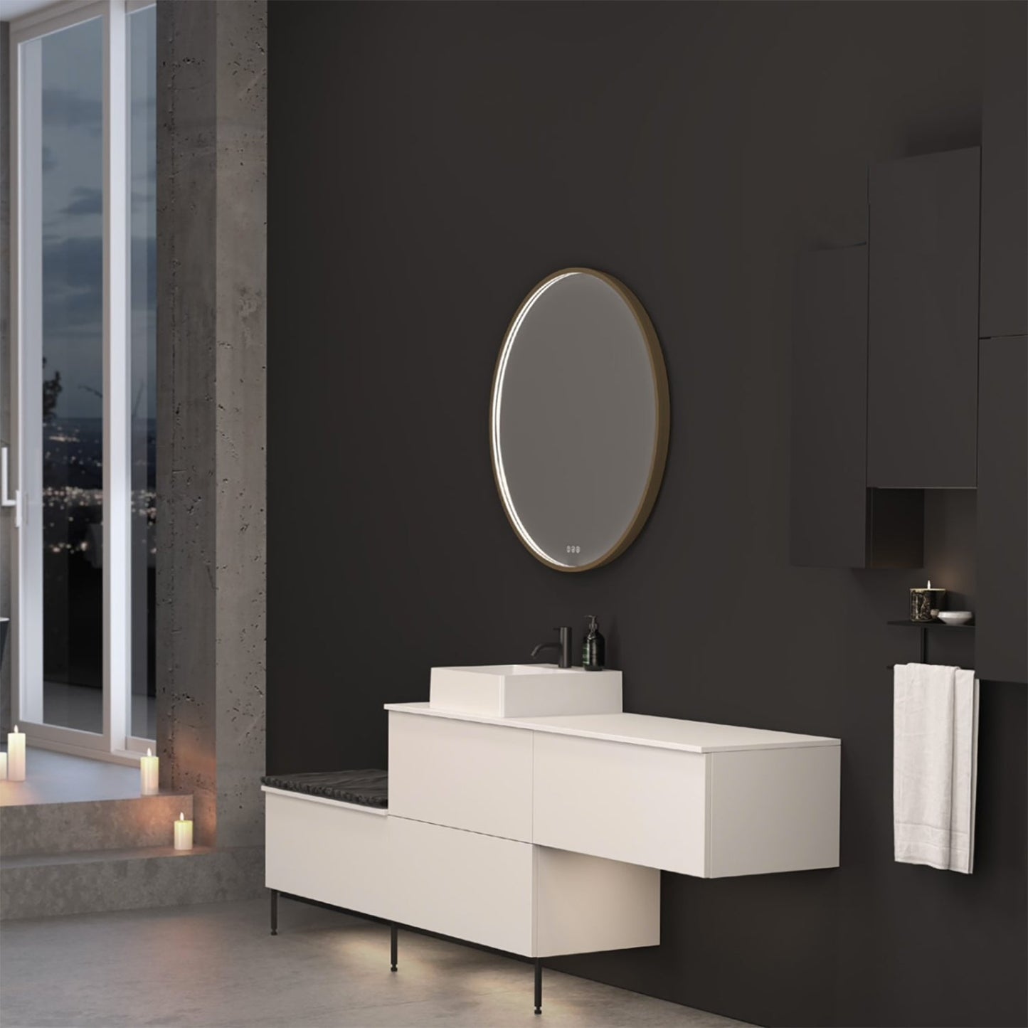 Blossom Oskar 32 Inch Round LED Mirror - LED M7 R32 MB