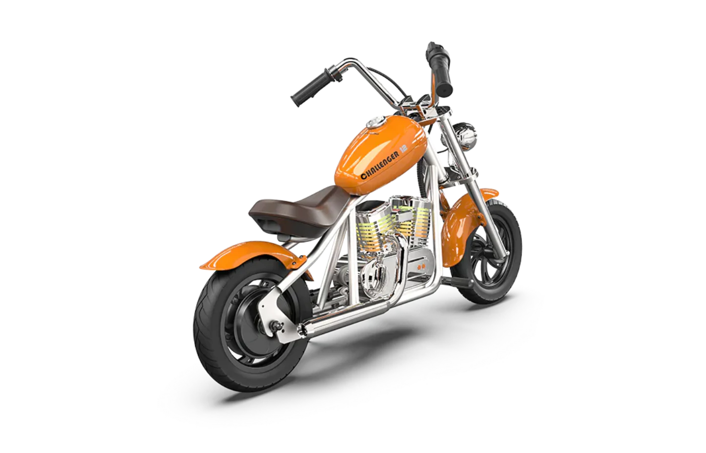 Hyper Gogo Challenger 12 Plus Electric Kids Motorcycle App Control and Bluetooth Speaker 21.9V 160W 10 MPH 7.5 Miles - EL-MB07C-ORANGE
