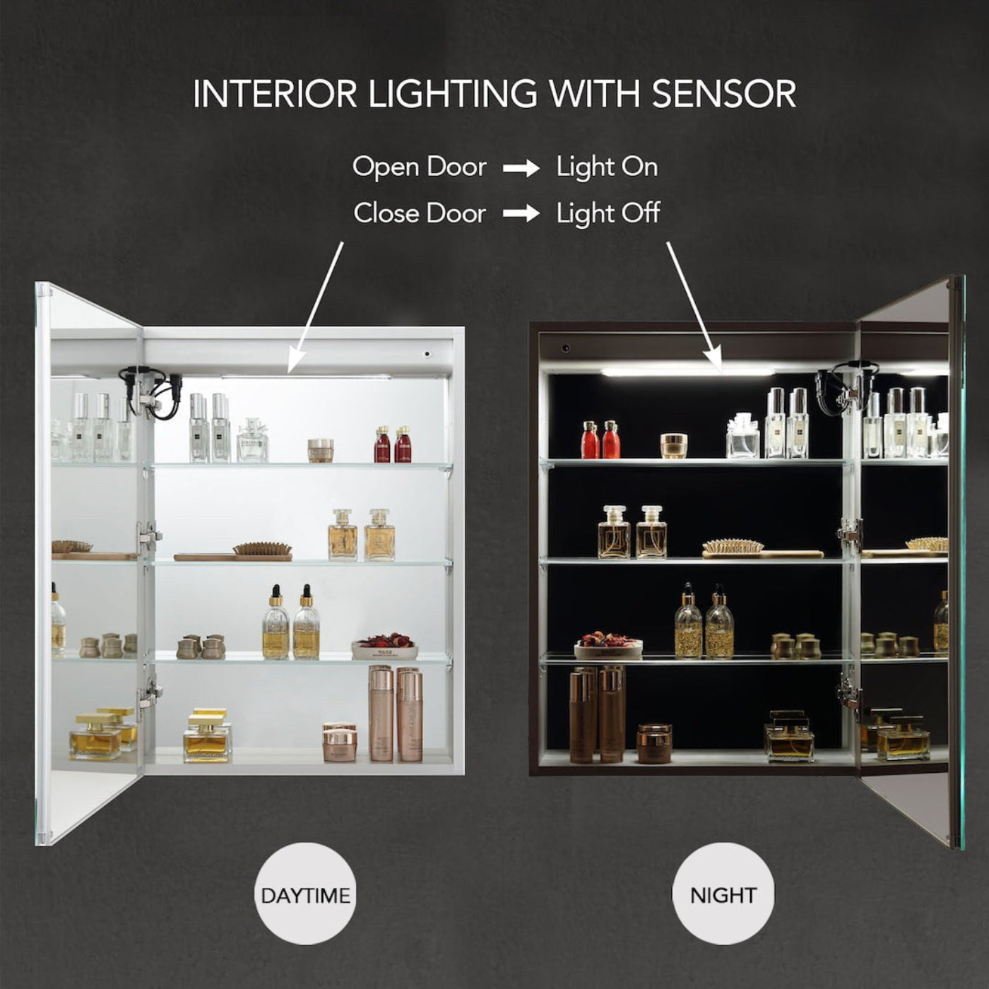 Blossom Pillar – 24 Inches LED Medicine Cabinet - MCL1 2432L