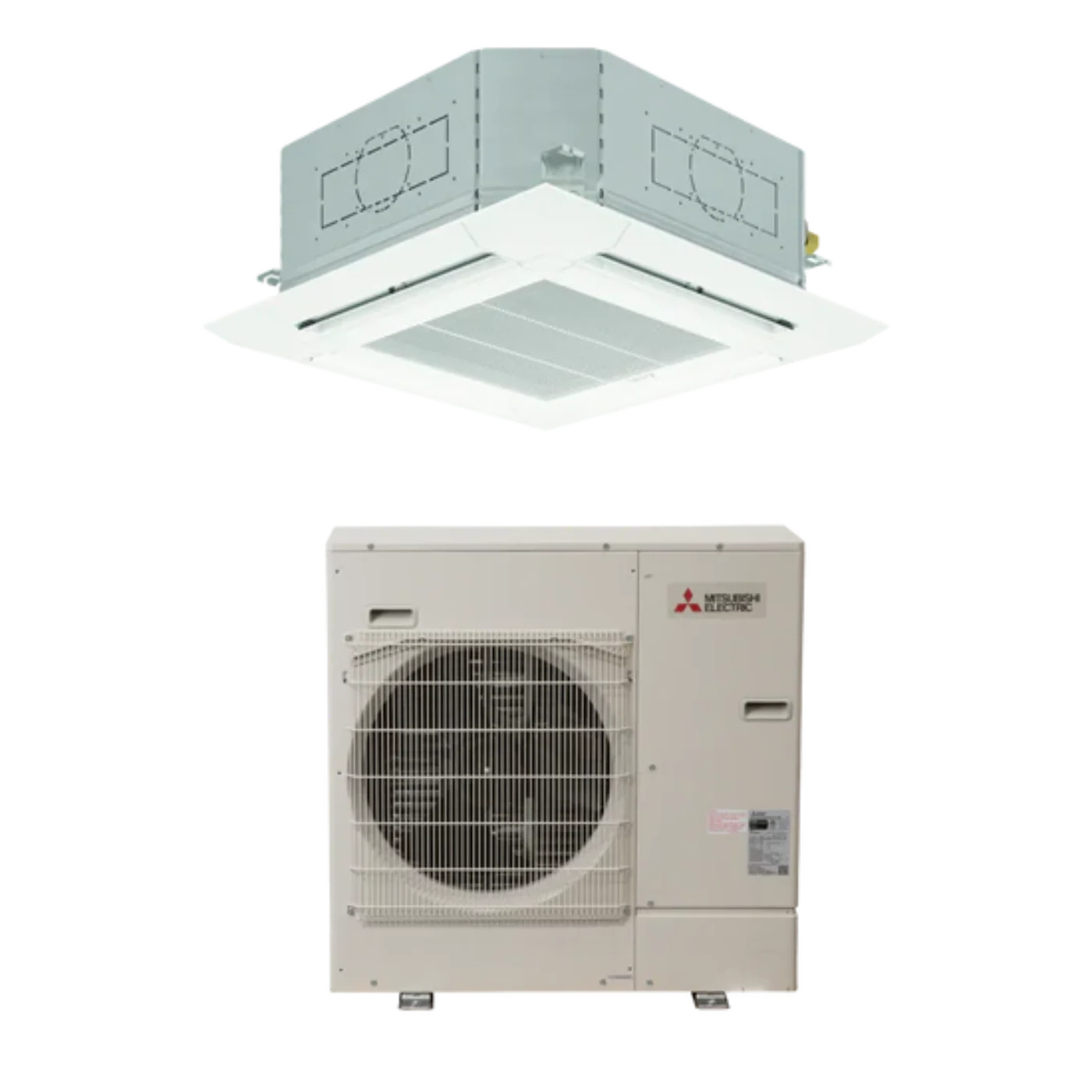 Mitsubishi PLA-AE24NL & PUY-AH24NL 24,000 BTU 22.6 SEER2 Ceiling Cassette Cooling Only System - R454B - PLAAE24NL