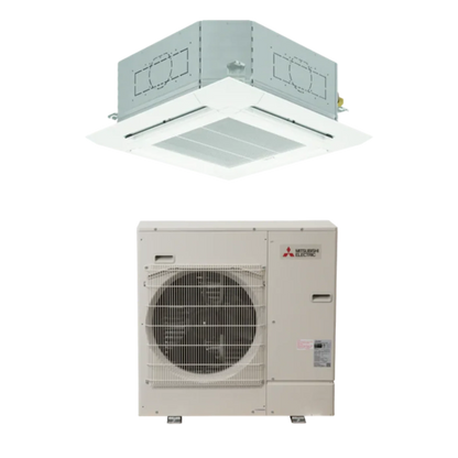 Mitsubishi PLA-AE24NL & PUY-AH24NL 24,000 BTU 22.6 SEER2 Ceiling Cassette Cooling Only System - R454B - PLAAE24NL
