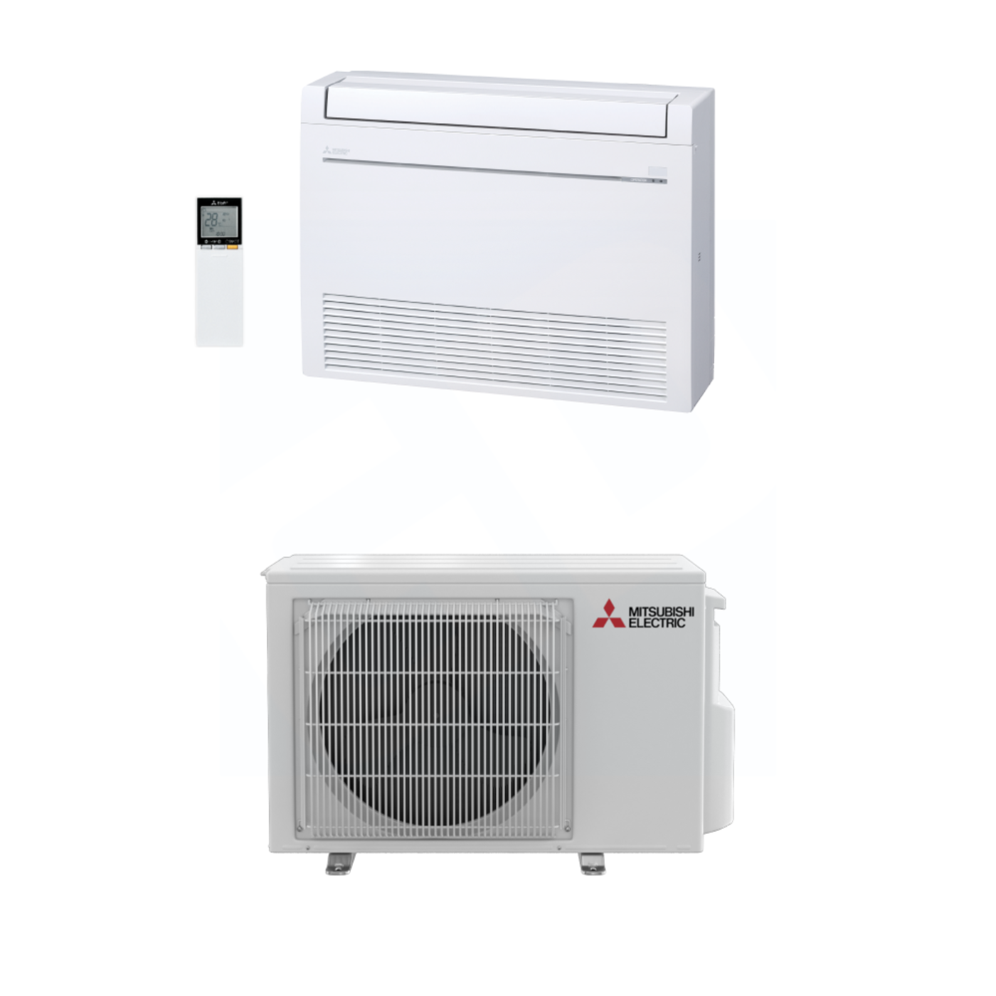 Mitsubishi MFZ-KX15NL & SUZ-AA15NL 15,000 BTU 20.1 SEER2 Floor-Mounted Heat Pump System - R454B - MFZKX15NL/SUZAA15NL