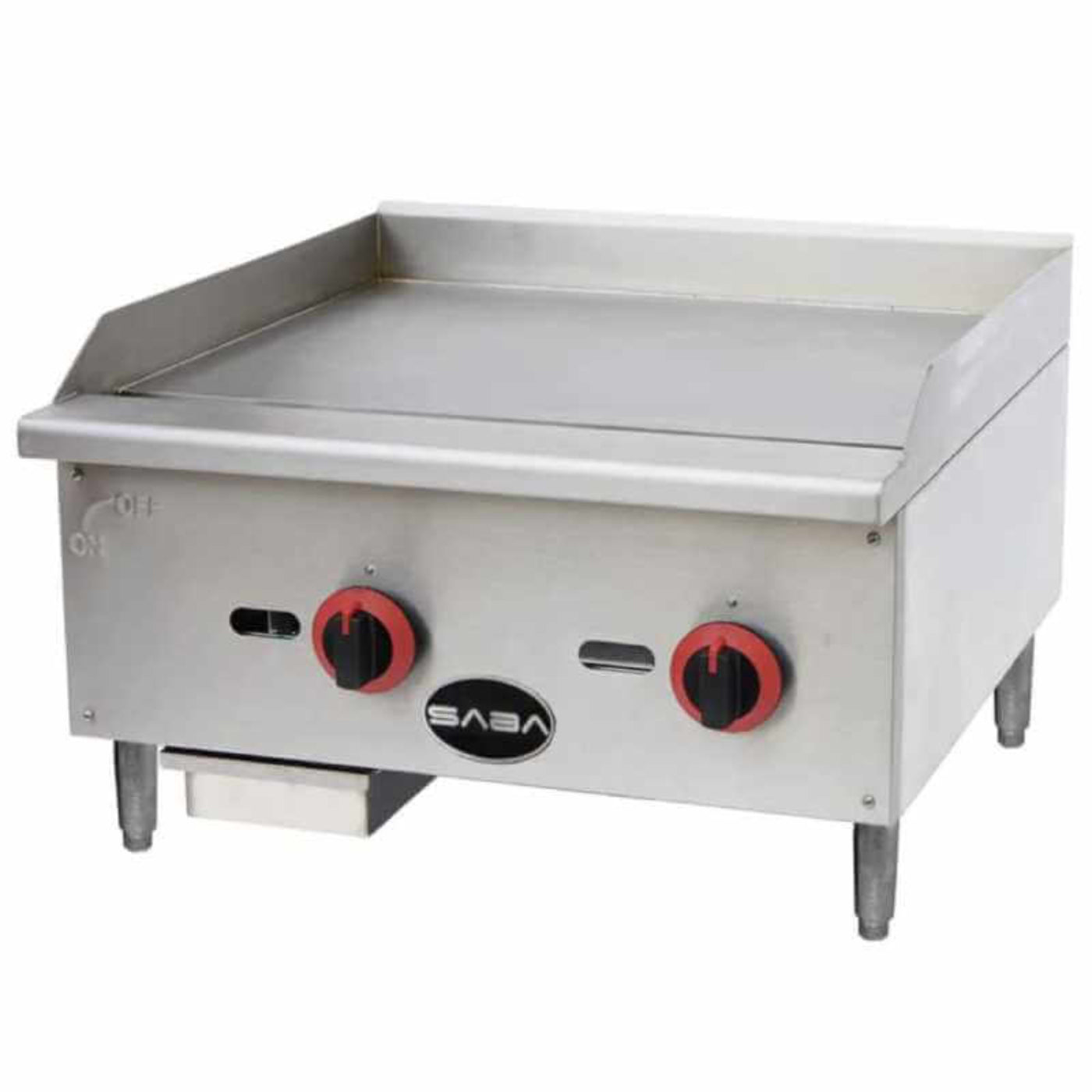 Saba - MG-24 Commercial 24" Griddle Cooktop with 2 Burners Natural Gas/Liquid Propane - MG-24