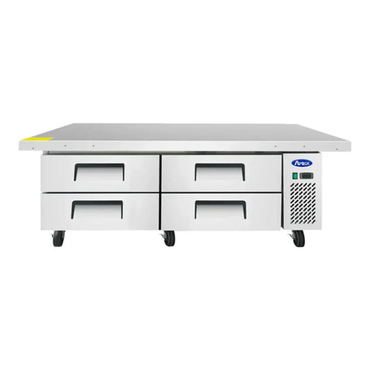 Atosa MGF8454GR 76" Four Drawer Refrigerated Chef Base, Extended Top 12.1 Cu.Ft - MGF8454GR