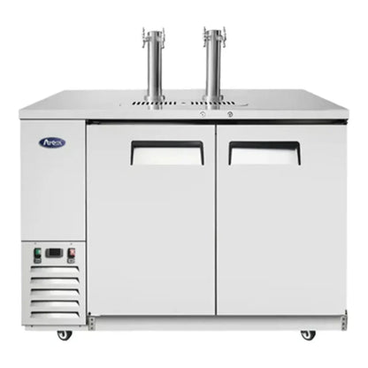 Atosa MKC58GR 57.8" 2 Double Tap Kegerator Beer Dispenser - Stainless Steel, 2 1/2 Keg Capacity 17.3  Cu.Ft - MKC58GR