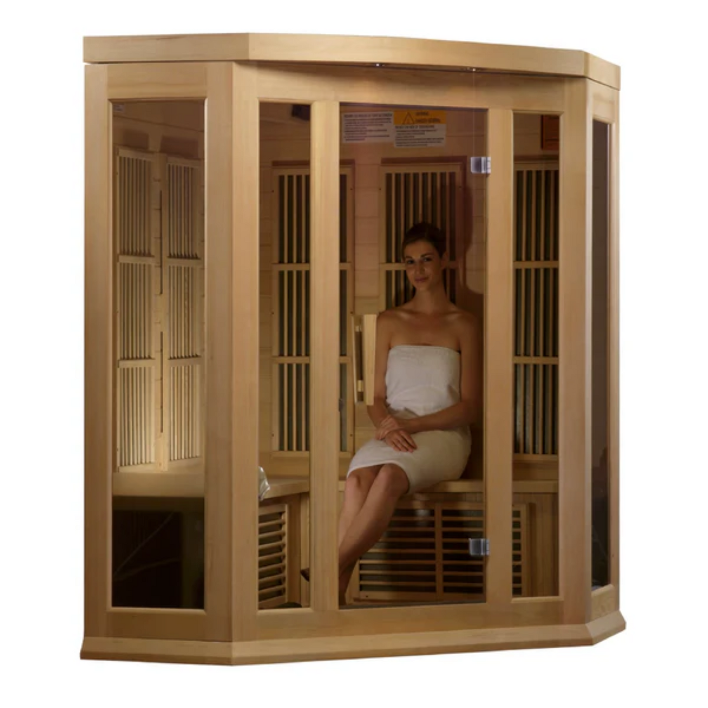Maxxus 3 Person Corner Low EMF Far Infrared Sauna Canadian Hemlock