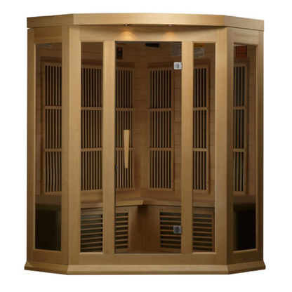 Maxxus 3 Person Corner Low EMF Far Infrared Sauna Canadian Hemlock