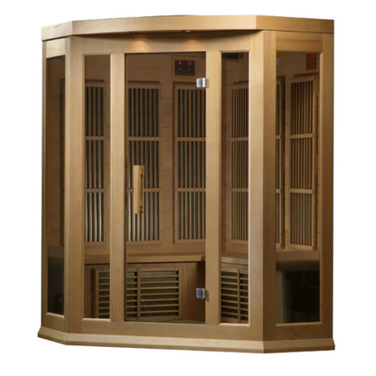 Maxxus 3 Person Corner Low EMF Far Infrared Sauna Canadian Hemlock