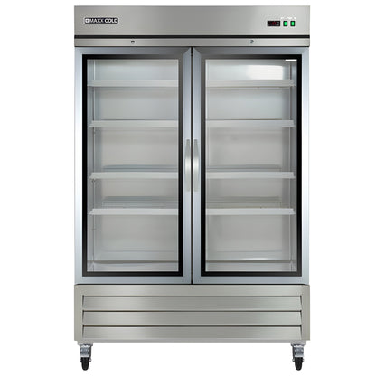 Maxx Cold Double Glass Door Reach-In Refrigerator, Bottom Mount, 49 cu. ft., in Stainless Steel - MXCR-49GDHC