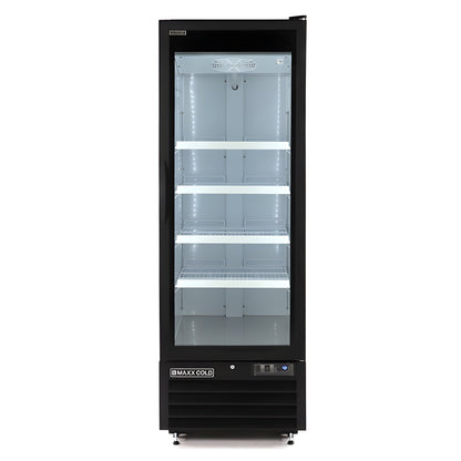 Maxx Cold Single Glass Door Merchandiser Refrigerator, Large Storage Capacity, 30 cu. ft., in Black - MXGDM-30RBHC