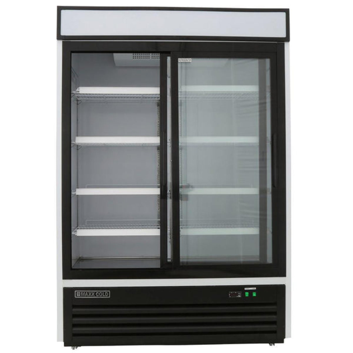 Maxx Cold Double Glass Door Merchandiser Refrigerator, Sliding Door, 48 cu. ft., in White - MXM2-48RSHC