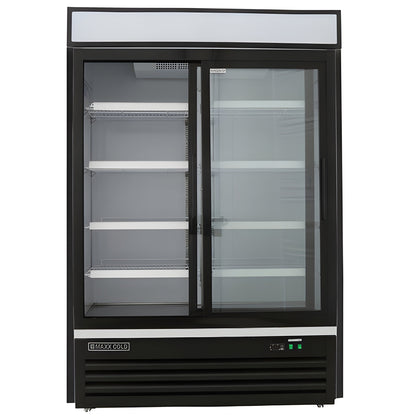 Maxx Cold Double Glass Door Merchandiser Refrigerator, Sliding Door, 48 cu. ft., in Black - MXM2-48RSBHC