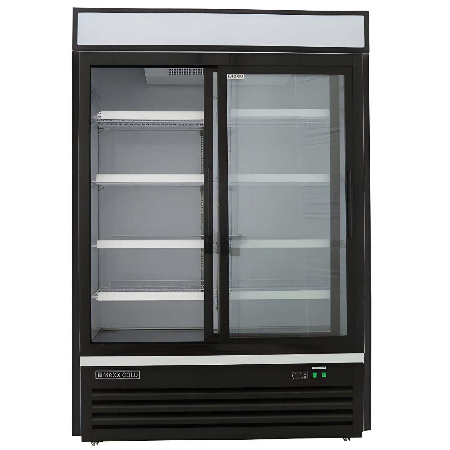 Maxx Cold Double Glass Door Merchandiser Refrigerator, Sliding Door, 48 cu. ft., in Black - MXM2-48RSBHC