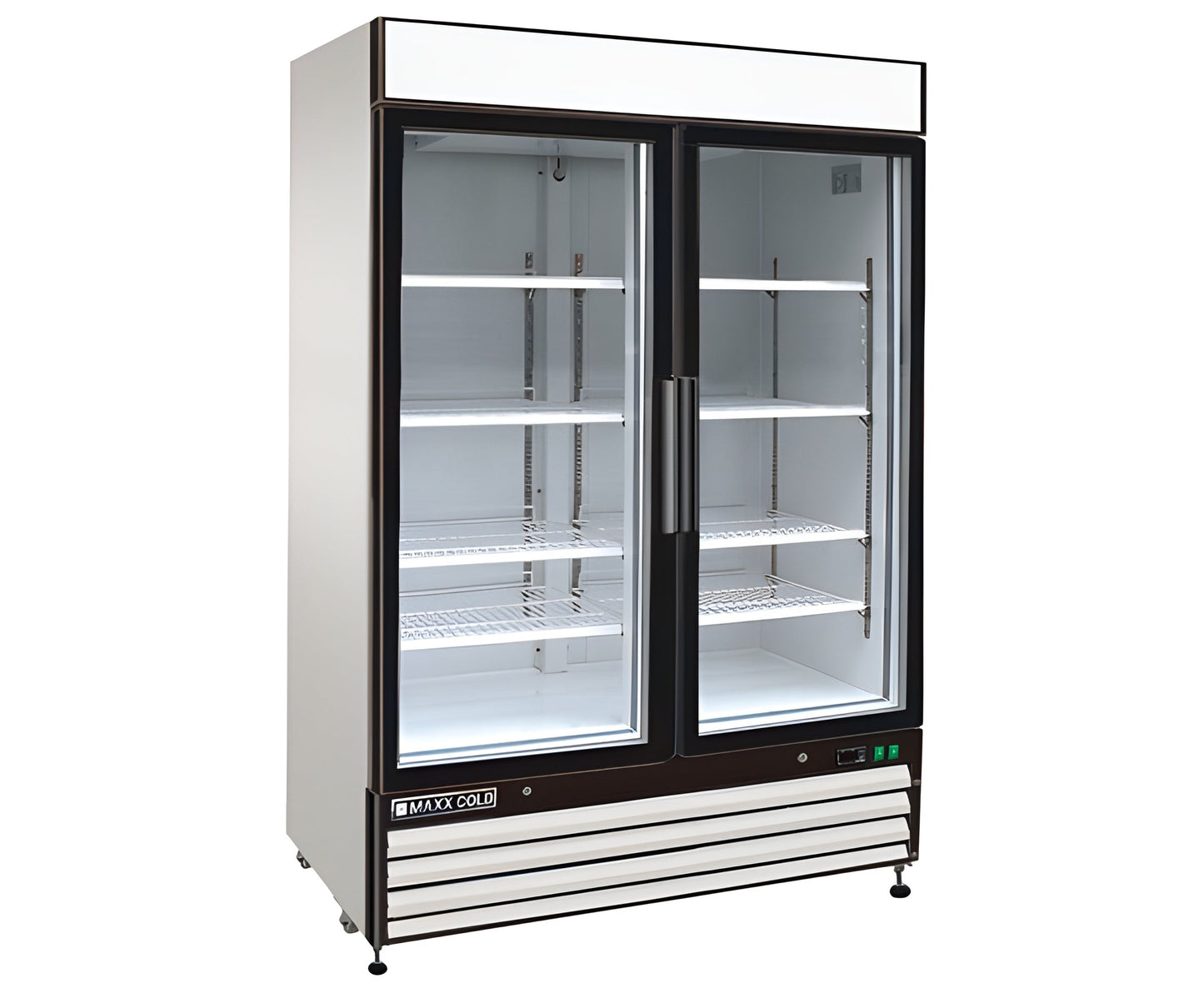 Maxx Cold Double Glass Door Merchandiser Refrigerator, Swing Door, 48 cu. ft., in White - MXM2-48RHC