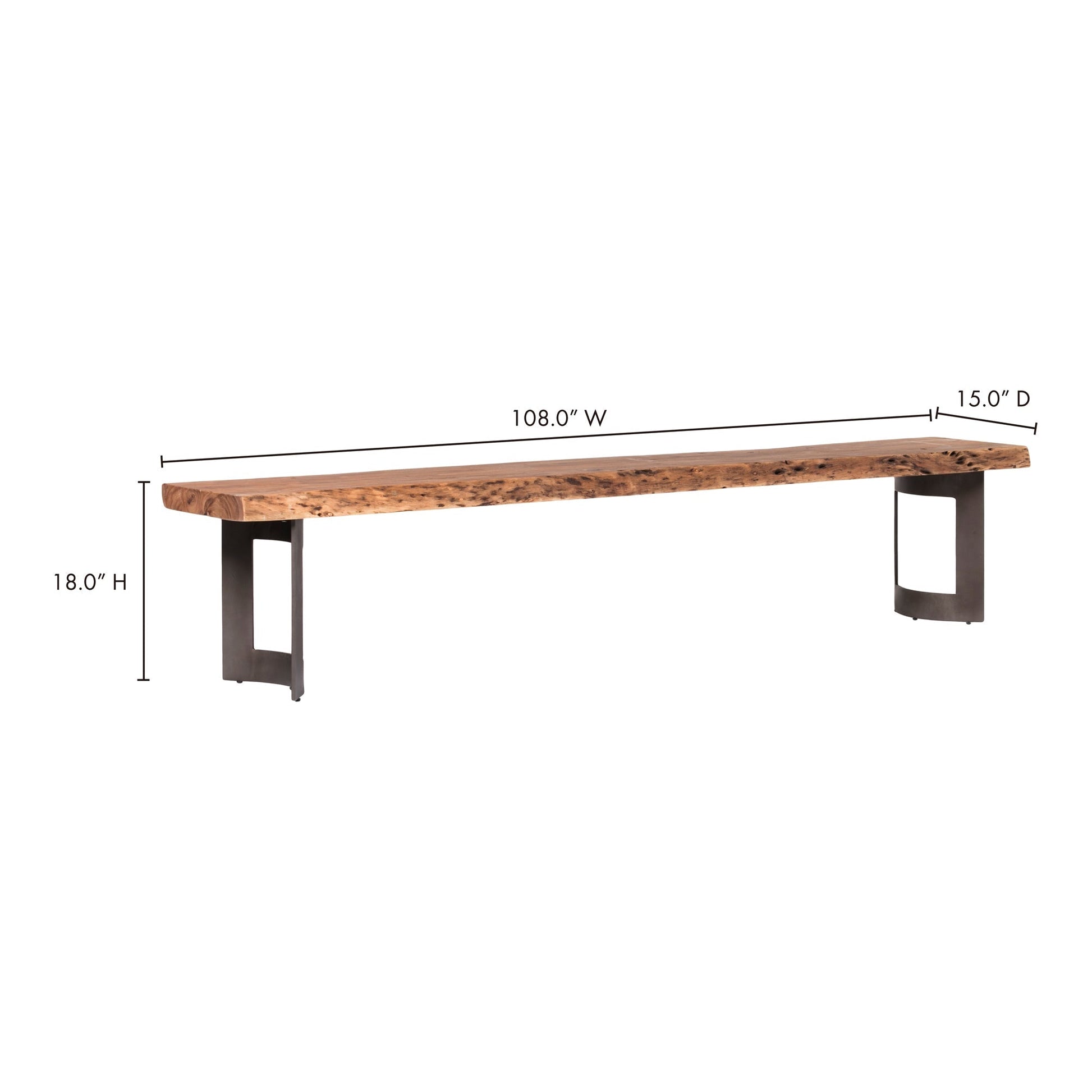 Moe's Home Collection Bent Bench Large Smoked VE-1029-03