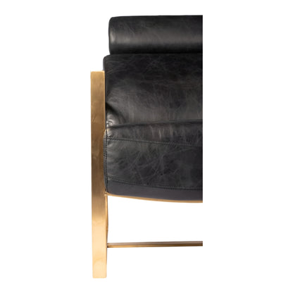 Moe's Home Collection Paradiso Chair Onyx Black Leather - PK-1083-02