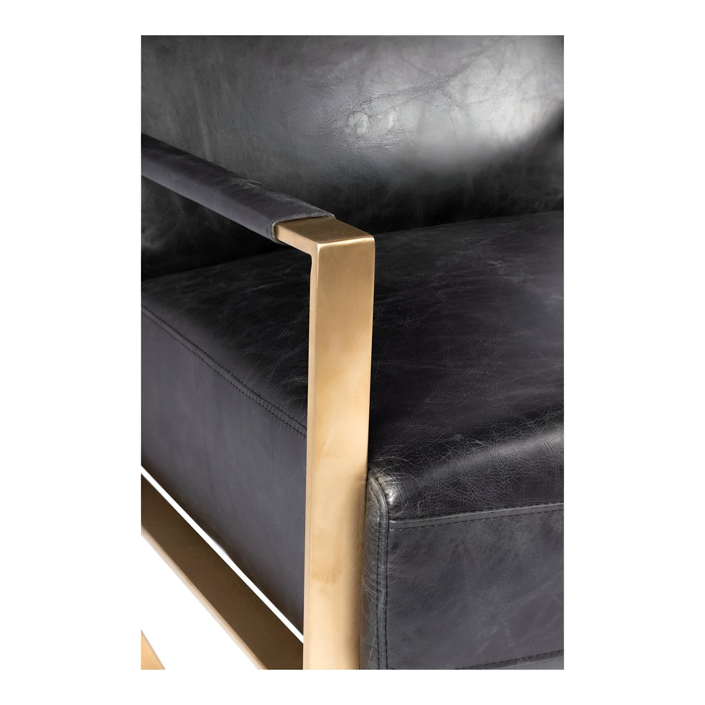 Moe's Home Collection Paradiso Chair Onyx Black Leather - PK-1083-02