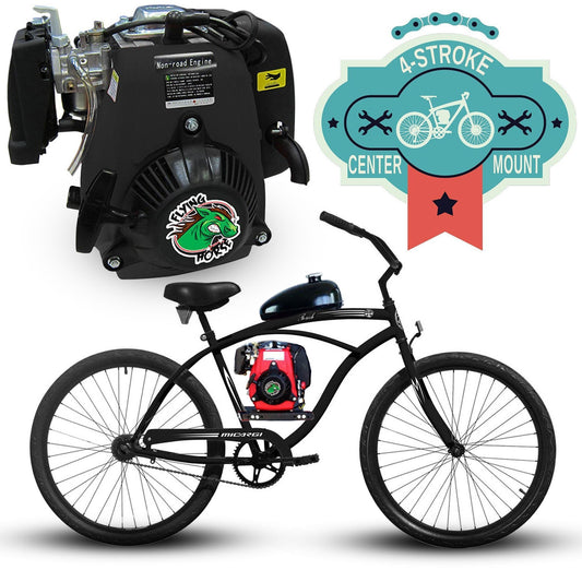 Tracer 26 Inch Men's Ace Beach Cruiser + 4 Stroke Chain Drive - FH-TRANSKIT-4S + FH-ENGINE-4S + FH-HD4STROKEMP + CC-15337 + MB-TOUCH-M-BK