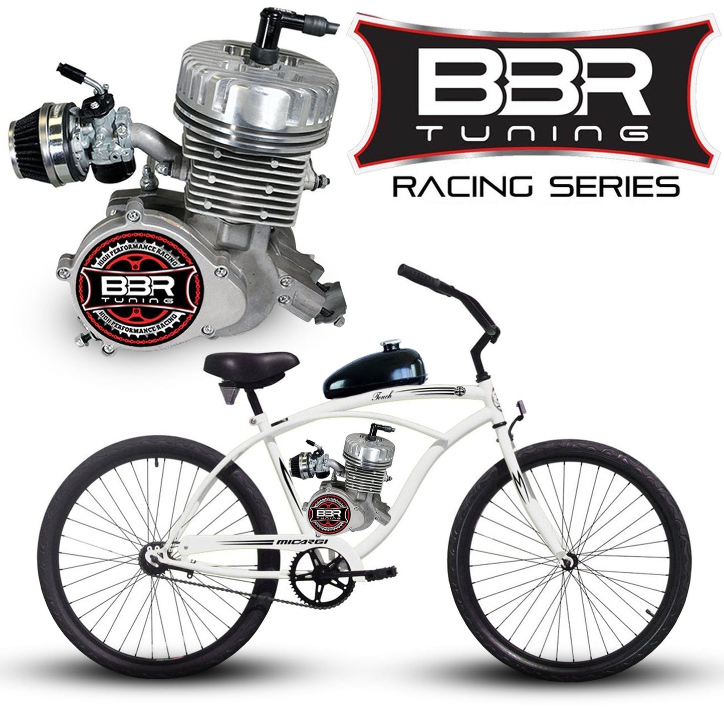 Tracer 26" Men's Ace Beach Cruiser, BBR Stage 4 Engine - MB-TOUCH-M-BK