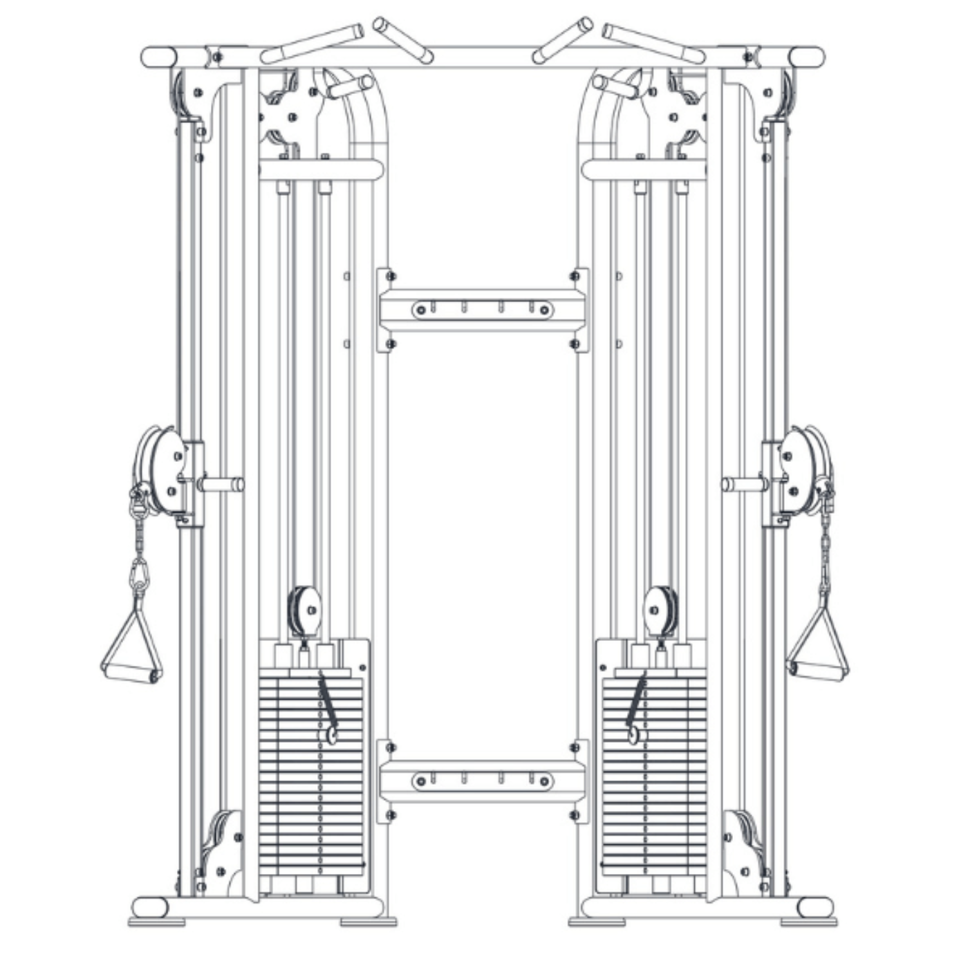 Muscle D Dual Adjustable Pulley 88" & 95" height - MDM-D88 - MDM-D95 - MDM-D88-S