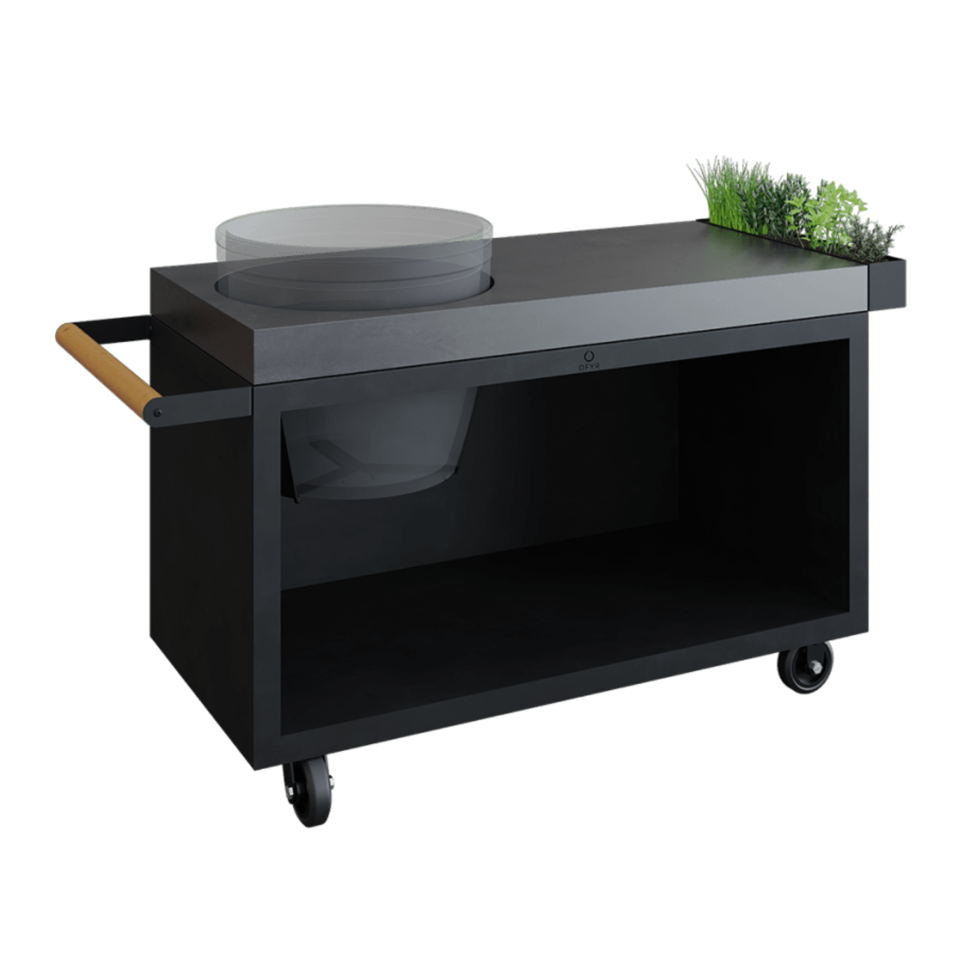 OFYR Kamado Table Black 135 PRO Concrete BGE - O-K-T-B-135-PRO-CC-BGE