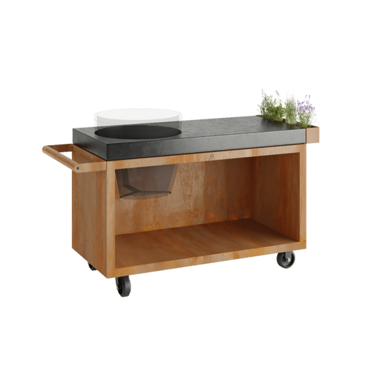 OFYR Kamado Table Corten 135 PRO Concrete BGE - O-K-T-135-PRO-TW-BGE