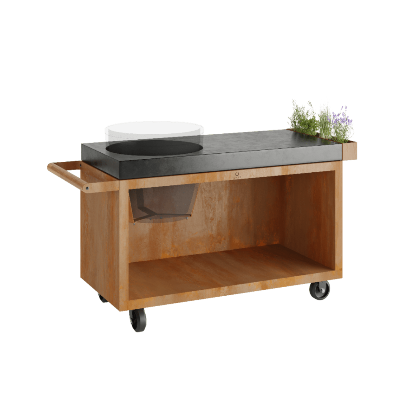 OFYR Kamado Table Corten 135 PRO Concrete BGE - O-K-T-135-PRO-TW-BGE