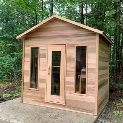 Dundalk LeisureCraft Clear Cedar Outdoor Cabin Sauna - DLCCCOCS5X6-8KW