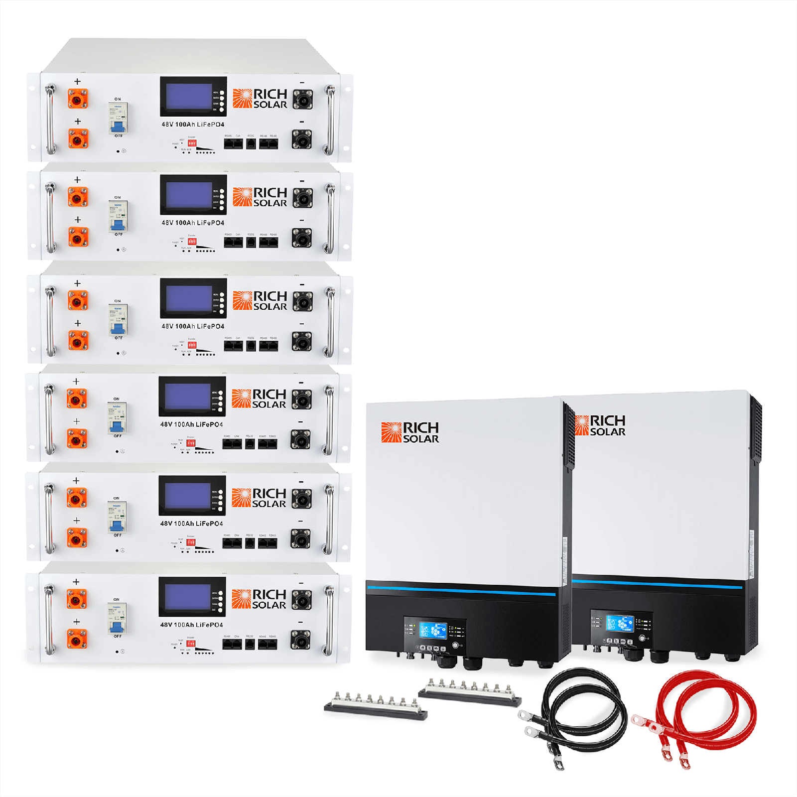 Off-Grid System Kit | 13,000W 120/240V Output, 48VDC 28.8kWh Alpha 5 Server Lithium Iron Phosphate Battery