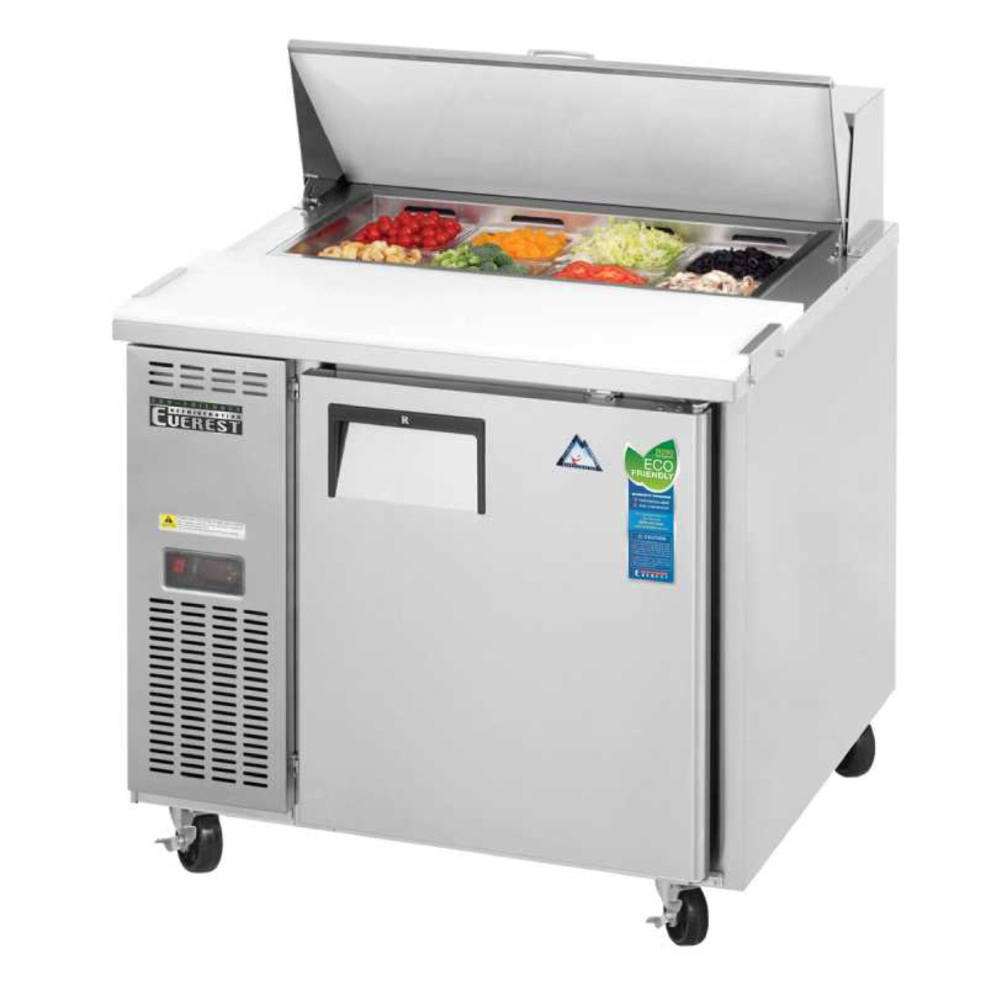 Everest Commercial 35" 8 Pan Salad Sandwich Food Prep Table Refrigerator One Section - EPR1