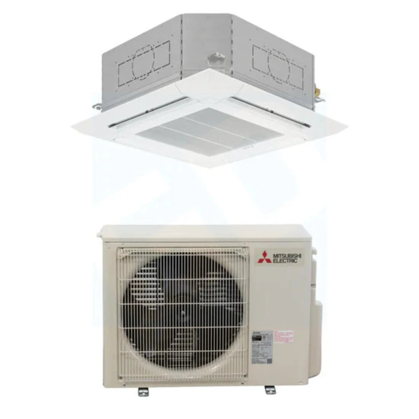 Mitsubishi PLA-AE18NL & PUY-AK18NL 18,000 BTU 24.7 SEER2 Ceiling Cassette Cooling Only System - R454B - PLAAE18NL