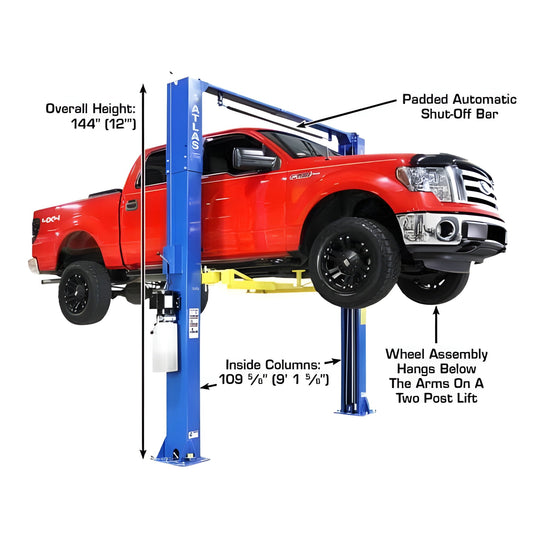 Atlas PRO-9D 9,000 lb Overhead 2-Post Lift - ATEXH-PRO-9D-FPD