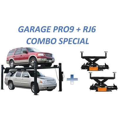 Atlas PRO9000 4 Post Lift + RJ6 Rolling Jacks Combo - ATEXH-PRO9-COMBO2-FPD