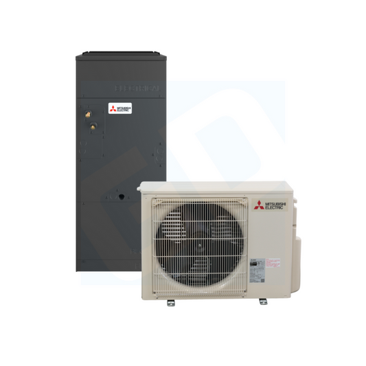 Mitsubishi PVA-AA18NL & PUY-AK18NL 18,000 BTU 18.6 SEER2 Multi-Position Air Handler Cooling Only System - R454B - PVAAA18NL/PUYAK18NL