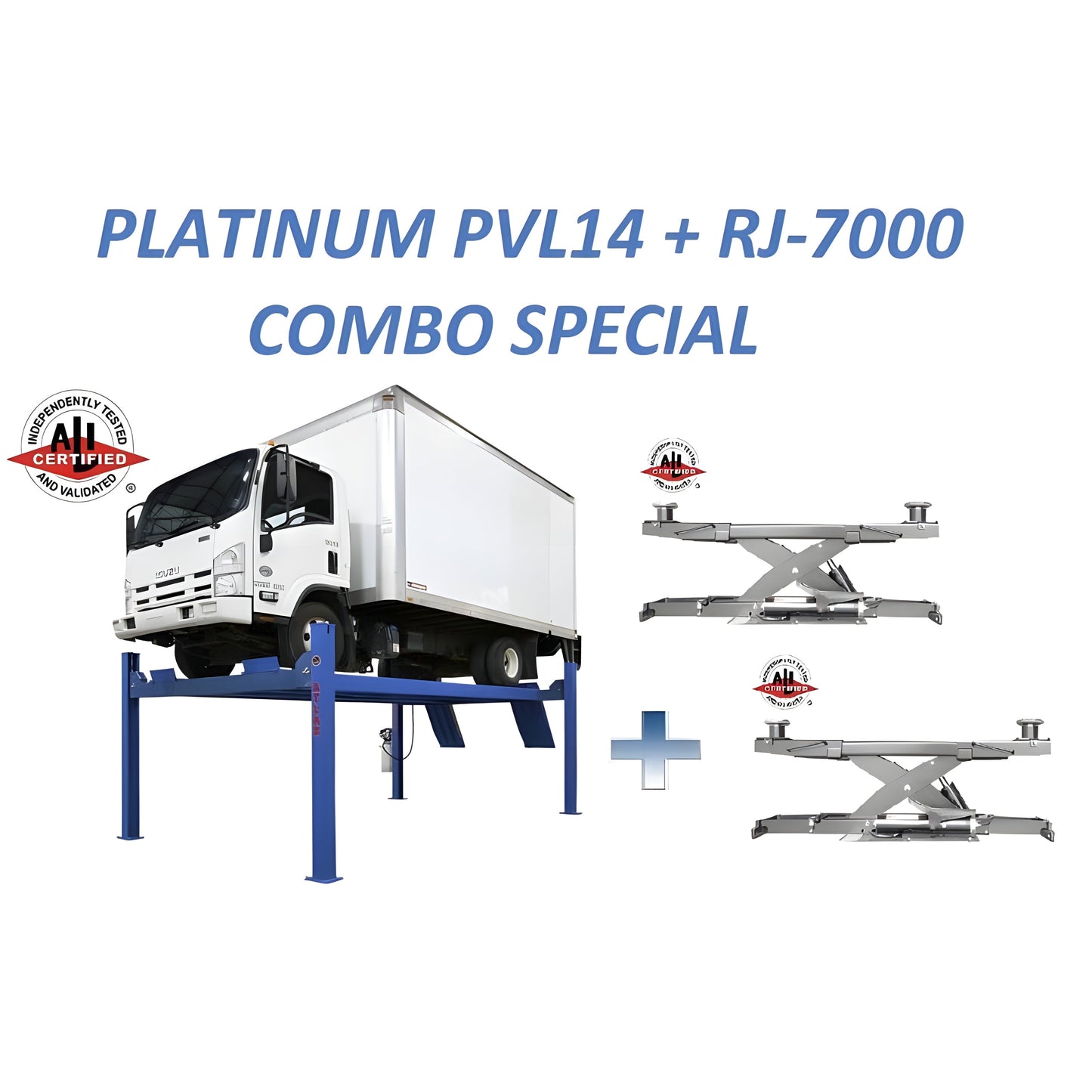 Atlas Platinum PVL14 4 Post Lift + RJ7000 Rolling Jacks Combo - ATEAP-PVL14-COMBO-FPD