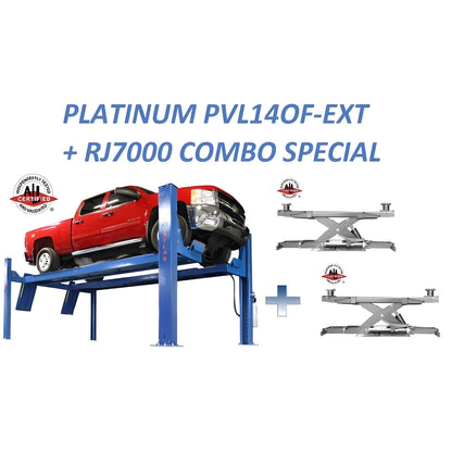 Atlas Platinum PVL14OF-EXT 4 Post Lift + RJ7000 ALI Combo - ATEAP-PVL14OF-EXT-COMBO-FPD