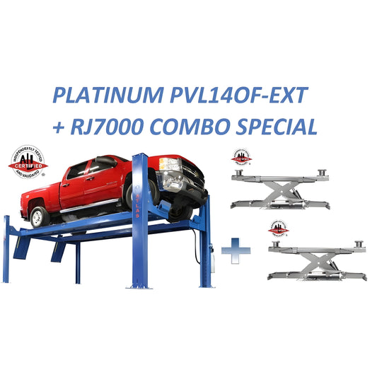 Atlas Platinum PVL14OF-EXT 4 Post Lift + RJ7000 ALI Combo - ATEAP-PVL14OF-EXT-COMBO-FPD
