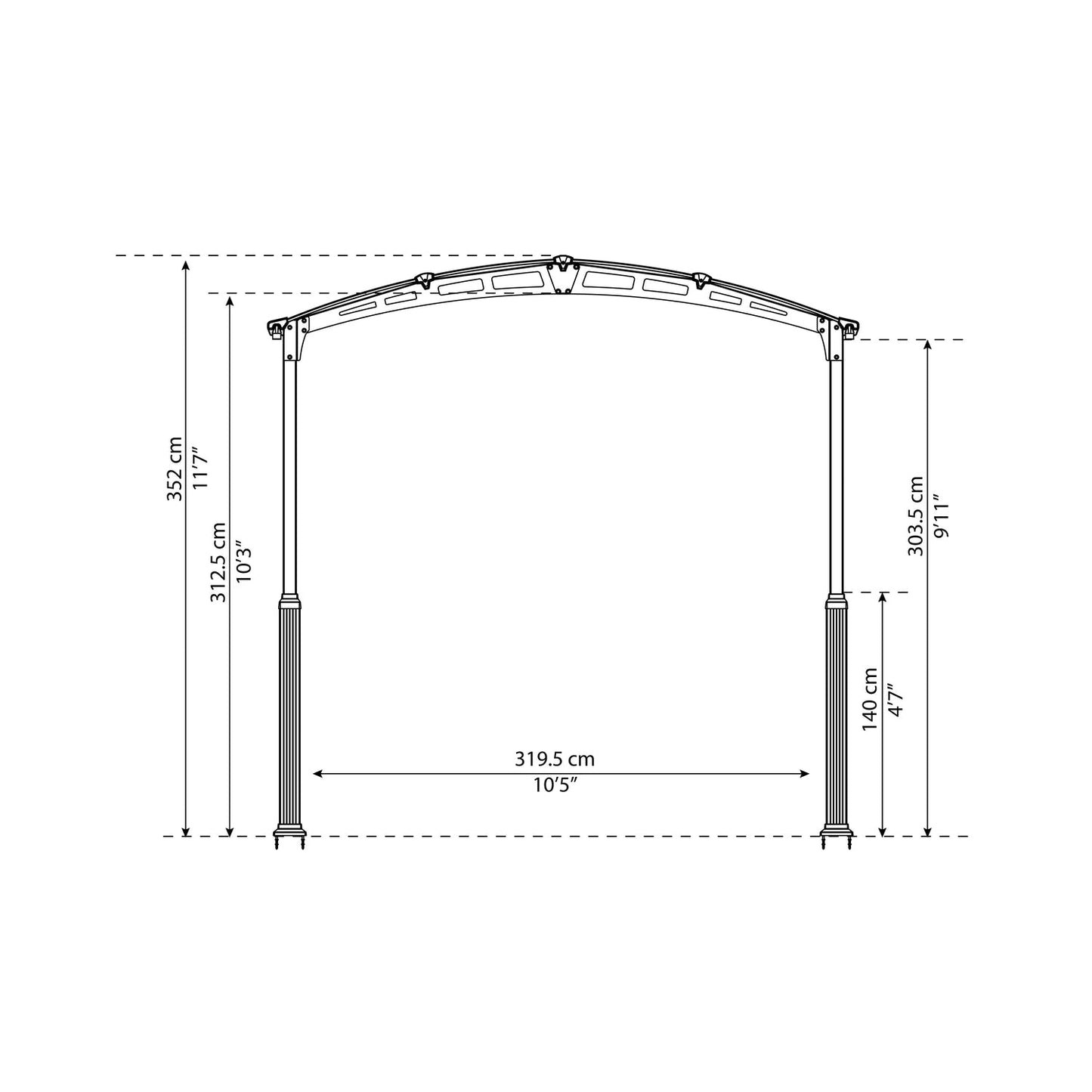 Palram Canopia | Arcadia Alpine RV Carport 12x42x11.5 ft - HG9129