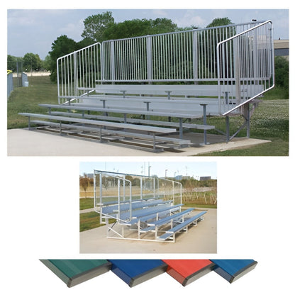 Bleacher Powder Coated Bleachers with Vertical Picket Railing - NB0415CV