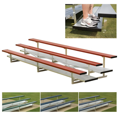 Bleacher 3 Row 27' Deluxe or Standard Aluminum Bleacher - 25668PS-1