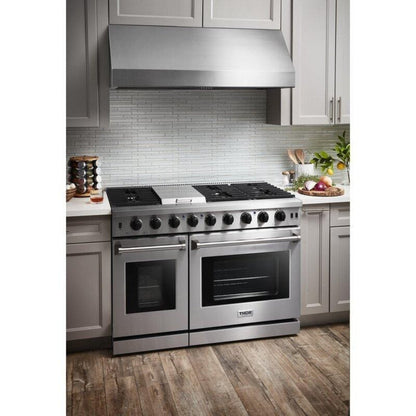 Thor Kitchen 48 in. 6.8 cu. ft. Double Oven Natural Gas Range in Stainless Steel - LRG4807U