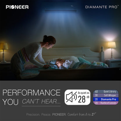 Pioneer Diamante Pro™ 24,000 BTU 21 SEER2 230V High-Wall Ductless Mini-Split Air Conditioner Inverter Heat Pump with 16 Ft. Kit - WYT024GLSI20RL