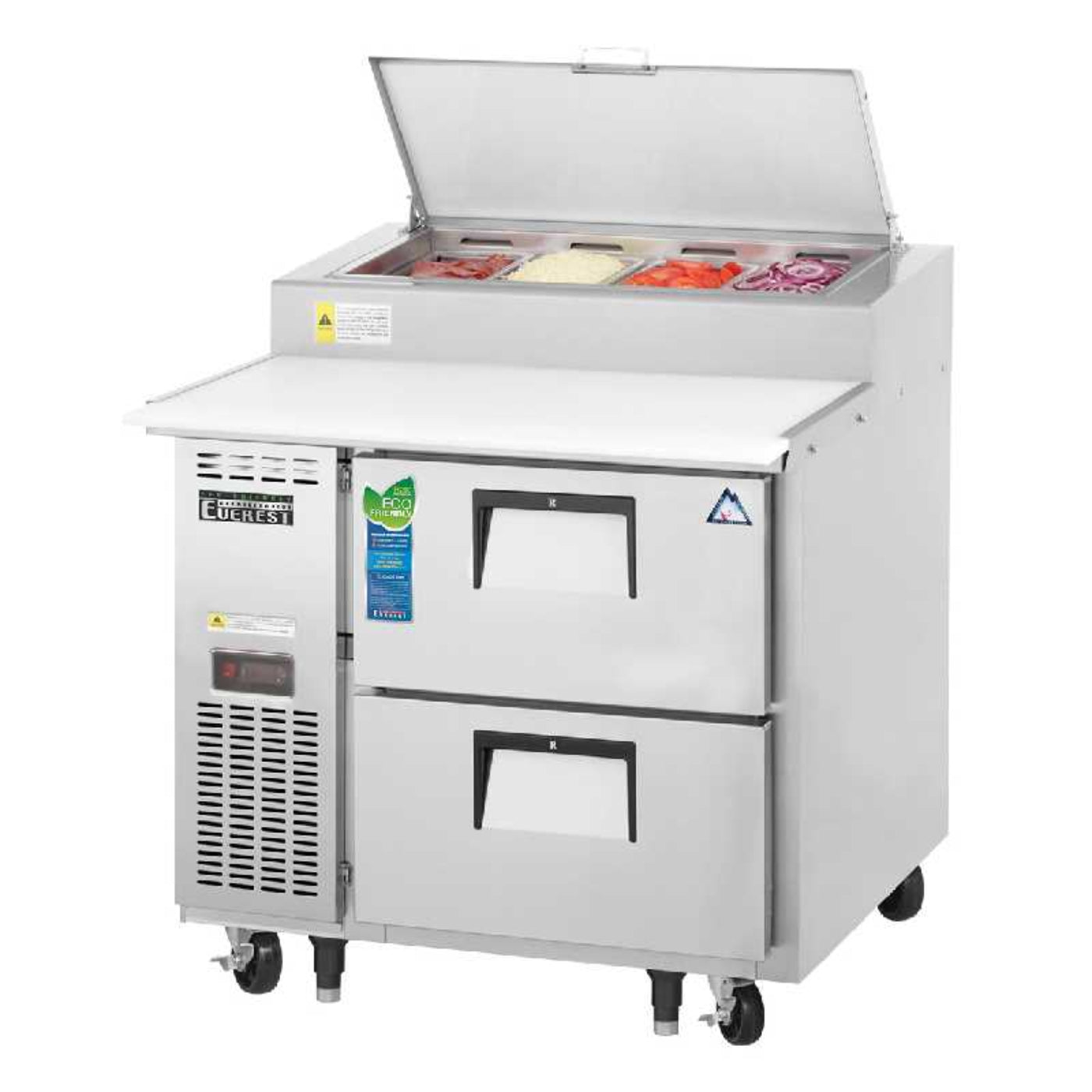 Everest Commercial 35" 4 Pan Pizza Prep Table Refrigerator - EPPR1-D2